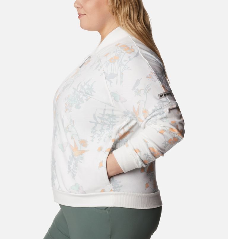 Jacheta Columbia Lodge French Terry Full Zip Dama Flori | Plus Size NJM0A19QZ